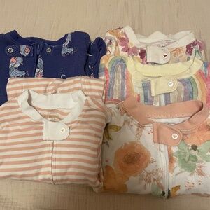 Girls 12 month footed pajamas lot